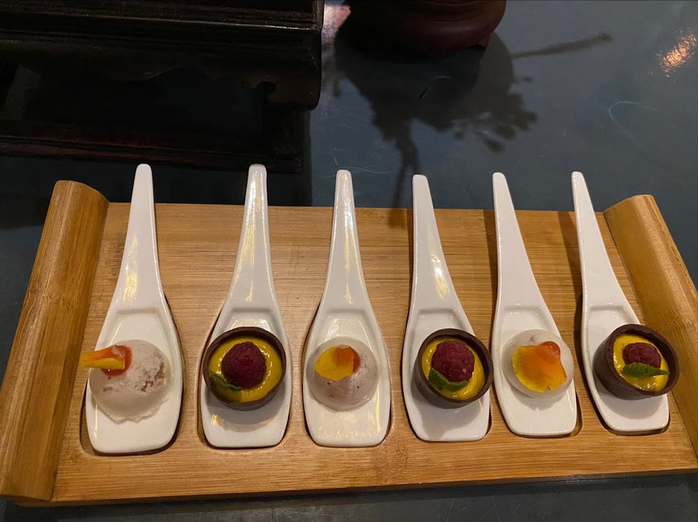 The flavors and textures of each dish become more pronounced without visual distractions